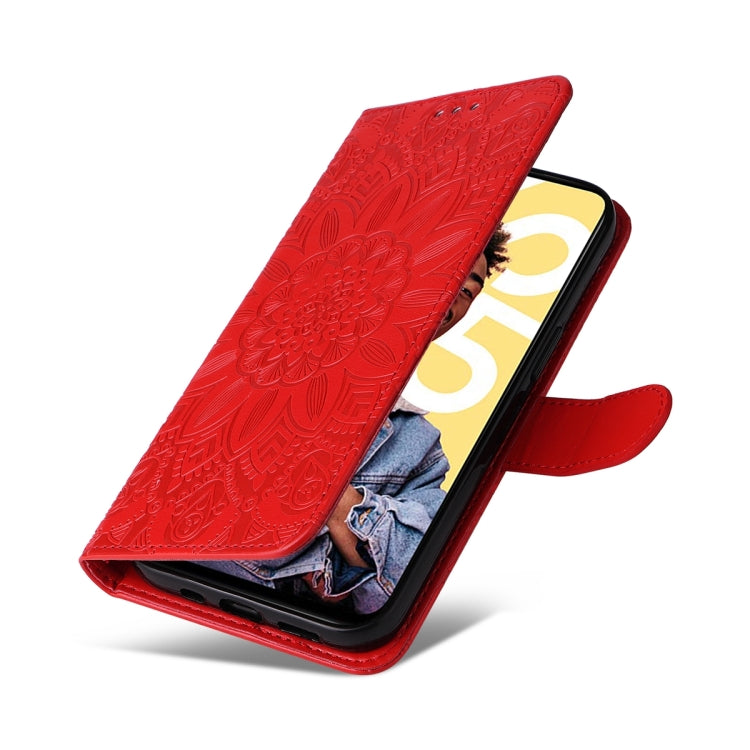 Custodia per telefono in pelle di girasole goffrata, For Realme C55, For Realme GT Neo 5 5G / GT3