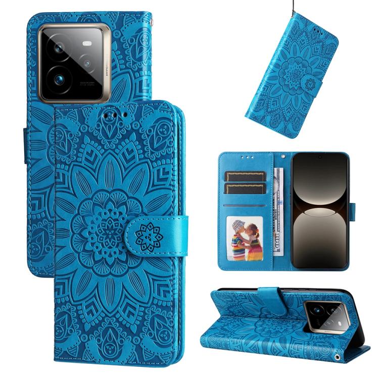 Custodia portafoglio in pelle di girasole per Realme 14