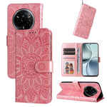 Custodia portafoglio in pelle di girasole per Realme 14