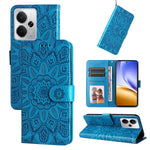 Custodia portafoglio in pelle di girasole per Realme 14