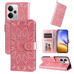 Custodia portafoglio in pelle di girasole per Realme 14
