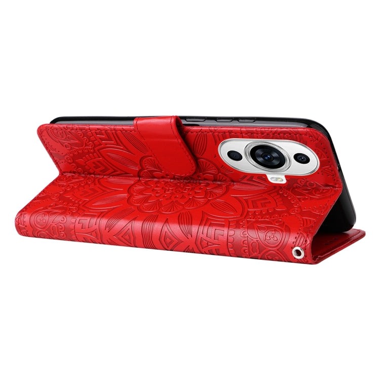 Custodia per telefono in pelle di girasole goffrata, For Huawei nova 11