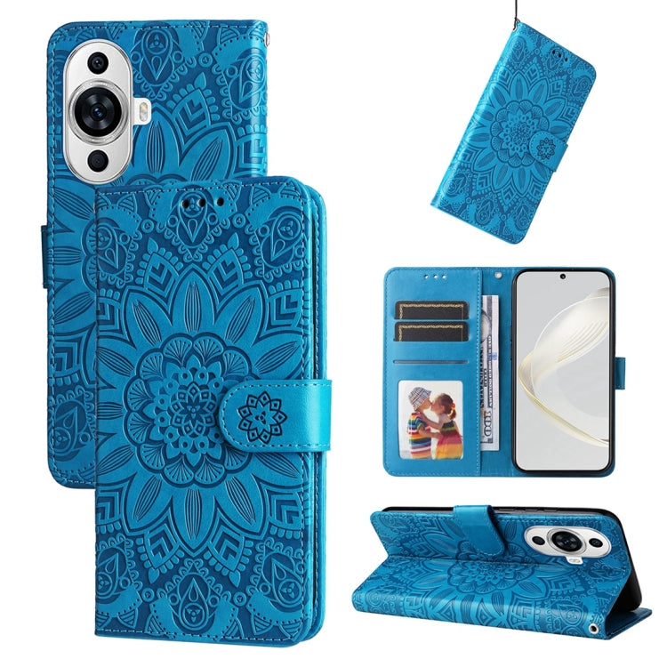Custodia portafoglio in pelle di girasole per Huawei Mate 60