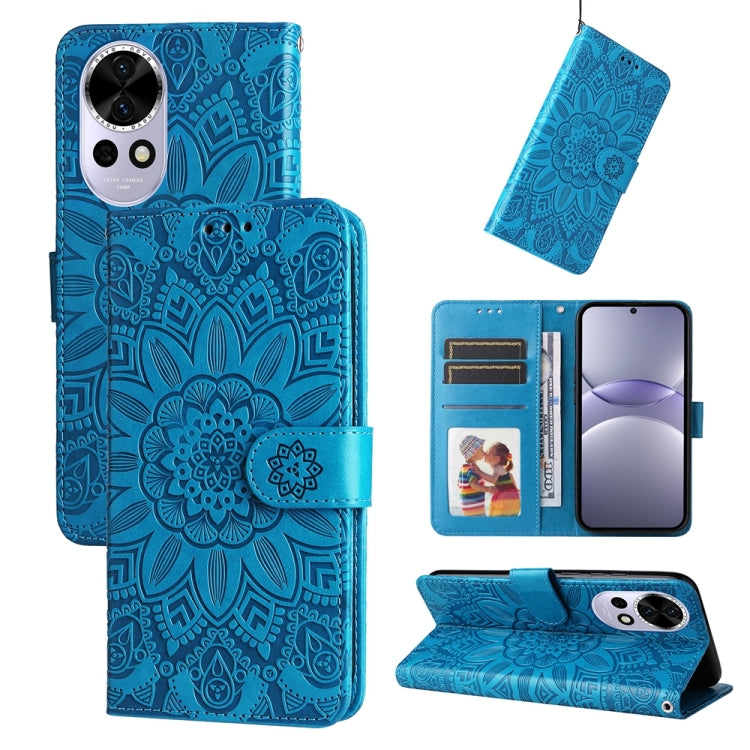 Custodia portafoglio in pelle goffrata per Huawei Nova 14