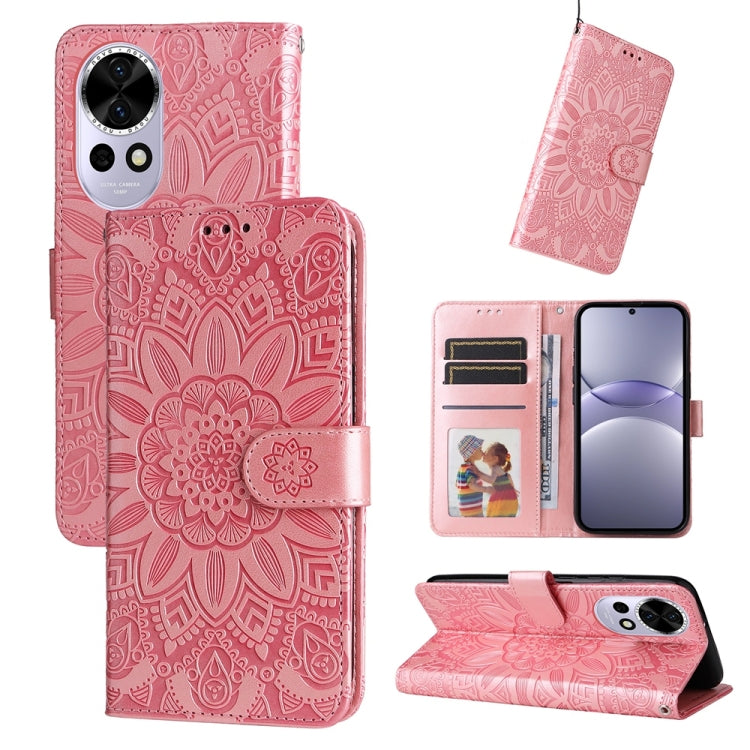 Custodia portafoglio in pelle goffrata per Huawei Nova 14