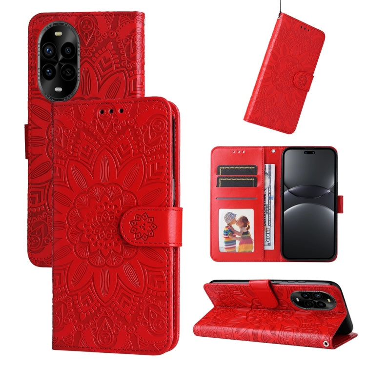Custodia portafoglio in pelle goffrata per Huawei Nova 14