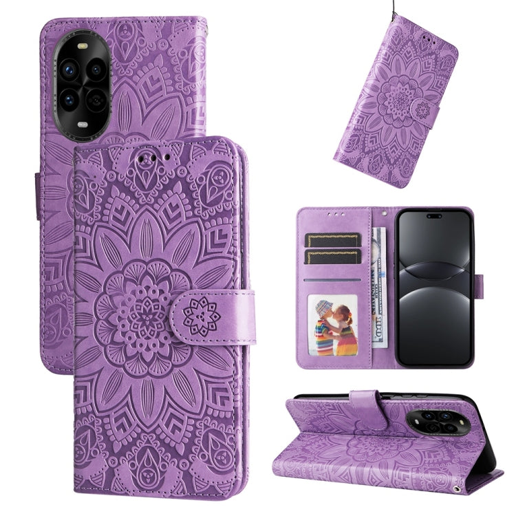 Custodia portafoglio in pelle goffrata per Huawei Nova 14