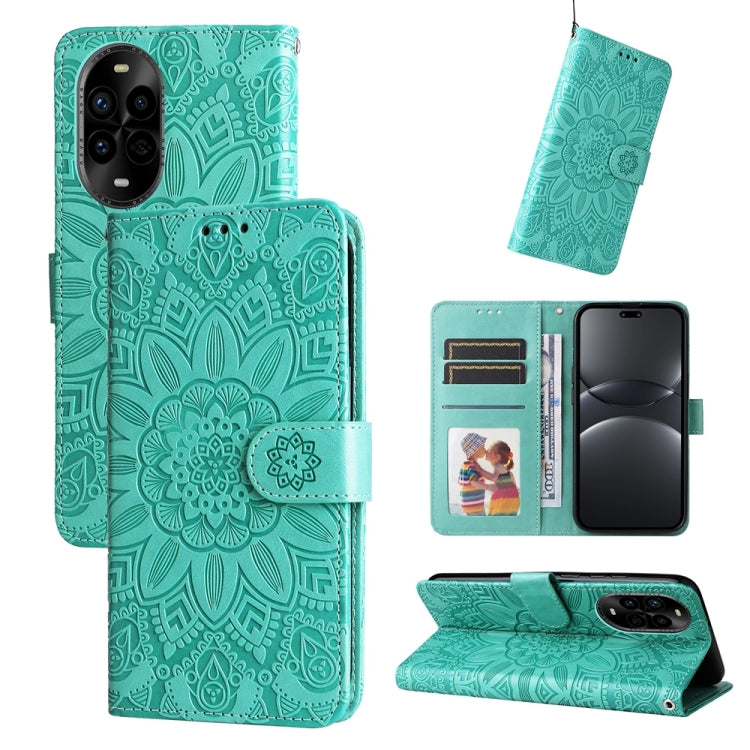 Custodia portafoglio in pelle goffrata per Huawei Nova 14