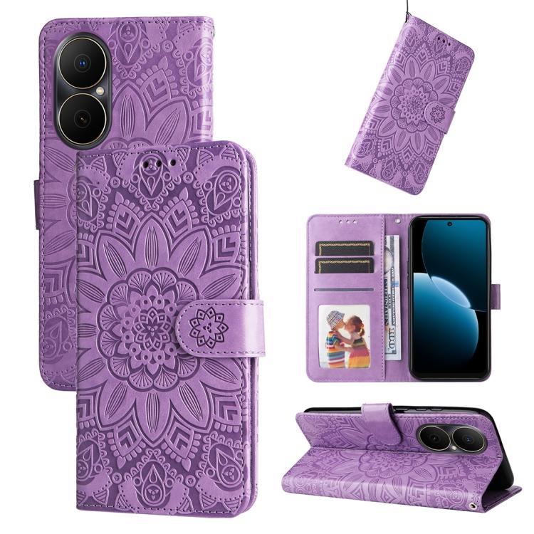 Custodia portafoglio in pelle goffrata per Huawei Nova 14