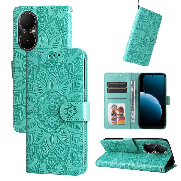 Custodia portafoglio in pelle goffrata per Huawei Nova 14