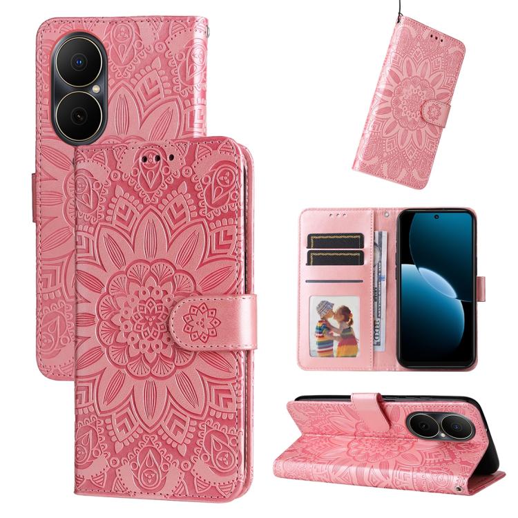 Custodia portafoglio in pelle goffrata per Huawei Nova 14