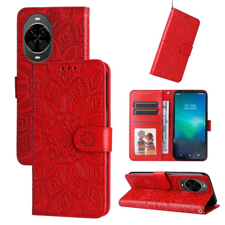 Custodia portafoglio in pelle goffrata per Huawei Nova 14