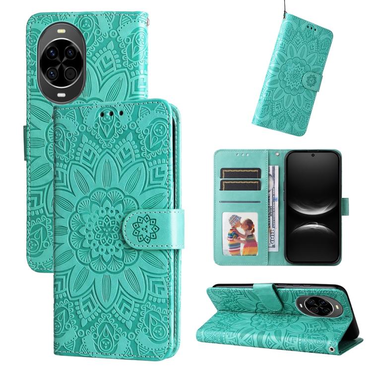 Custodia portafoglio in pelle goffrata per Huawei Nova 14
