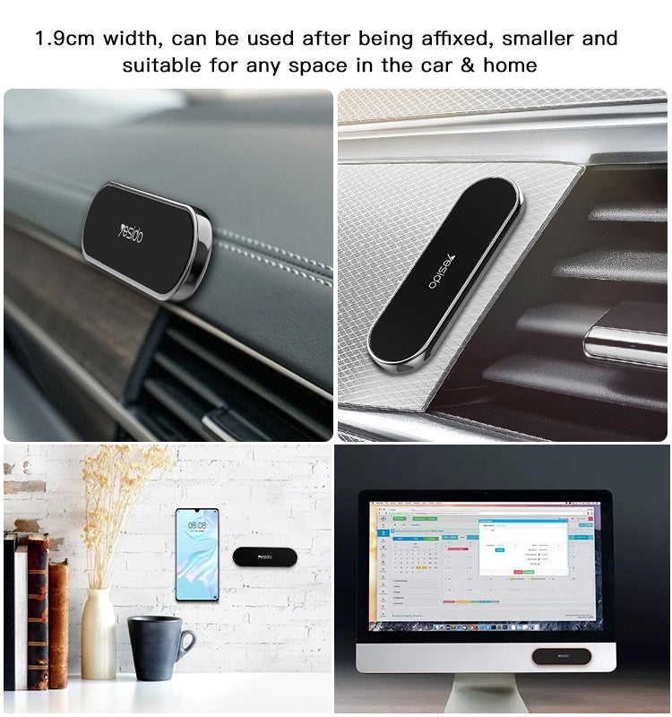 Yesido C83 Forte supporto per telefono magnetico per auto, C83 (Black), C83 (Silver)