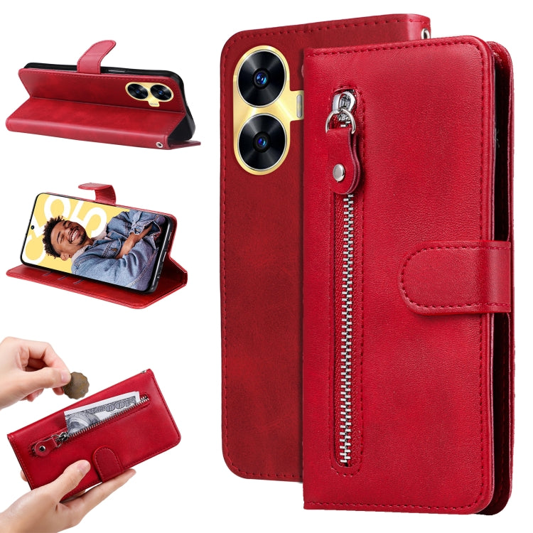 Custodia portafoglio in pelle con cerniera per Realme 11 Pro e 11