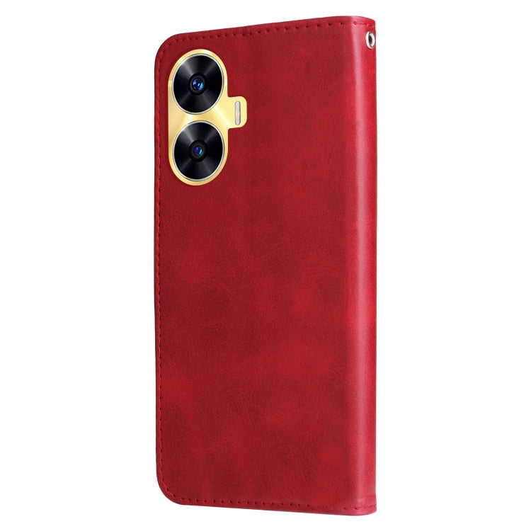 Custodia per telefono in pelle con cerniera in vitello alla moda, For Realme C55, For Realme GT Neo 5 5G / GT3
