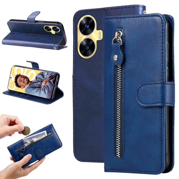 Custodia portafoglio in pelle con cerniera per Realme 11 Pro e 11