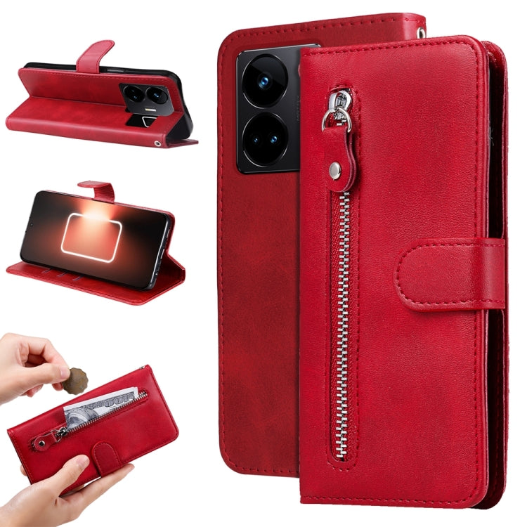 Custodia portafoglio in pelle con cerniera per Realme 11 Pro e 11