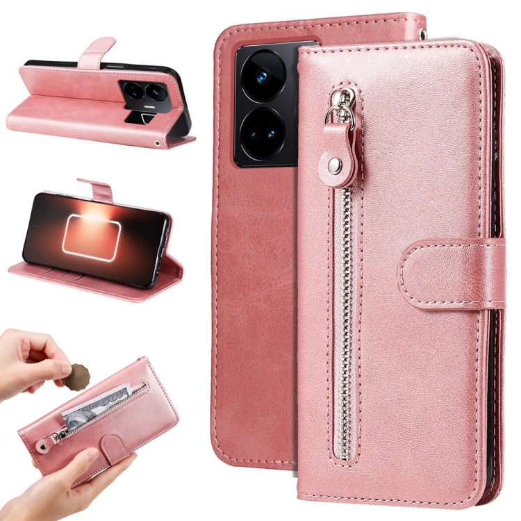 Custodia portafoglio in pelle con cerniera per Realme 11 Pro e 11