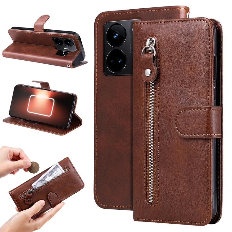 Custodia portafoglio in pelle con cerniera per Realme 11 Pro e 11