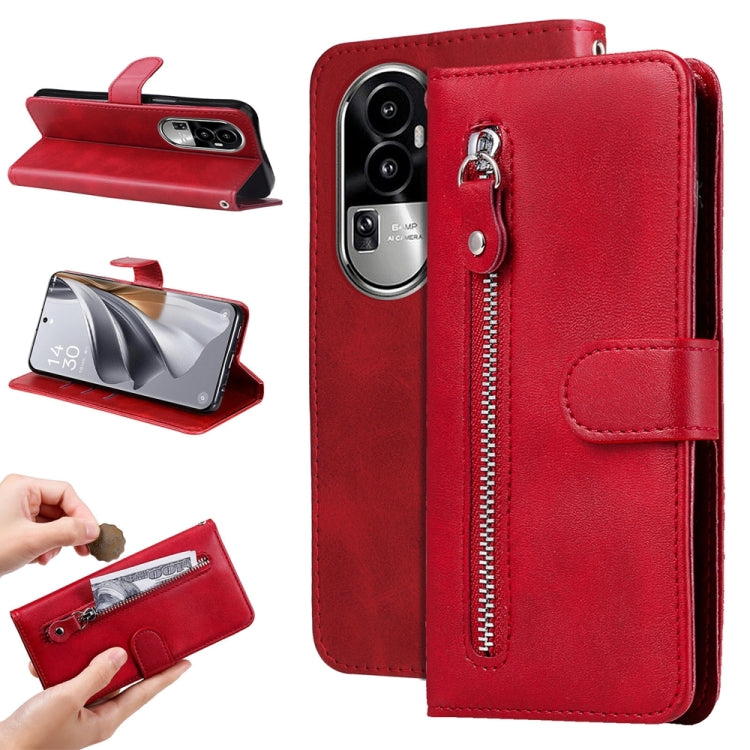 Custodia per telefono in pelle con cerniera in vitello alla moda, For OPPO Reno10 5G / Reno10 Pro 5G Global, For OPPO A78 4G, For OPPO Find X8 Pro, For OPPO A79 5G