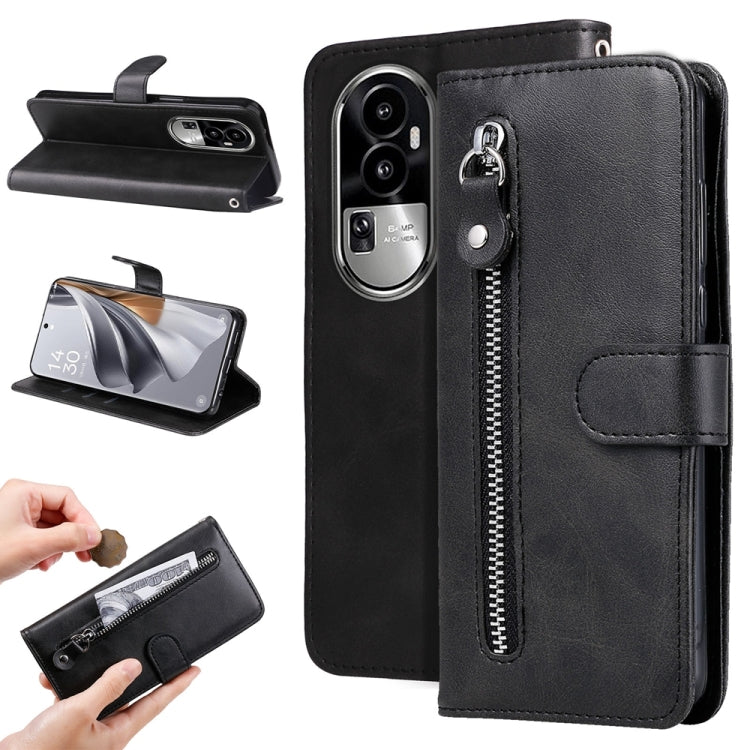 Custodia per telefono in pelle con cerniera in vitello alla moda, For OPPO Reno10 5G / Reno10 Pro 5G Global, For OPPO A78 4G, For OPPO Find X8 Pro, For OPPO A79 5G