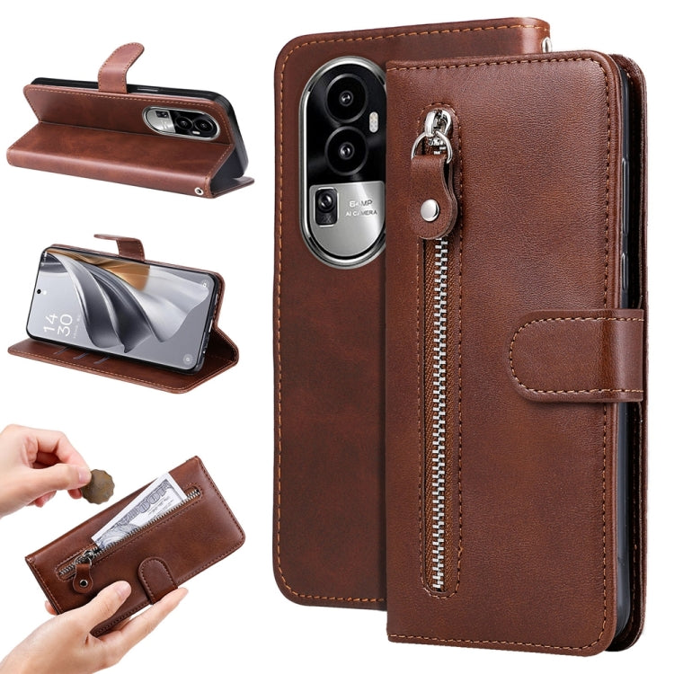 Custodia per telefono in pelle con cerniera in vitello alla moda, For OPPO Reno10 5G / Reno10 Pro 5G Global, For OPPO A78 4G, For OPPO Find X8 Pro, For OPPO A79 5G