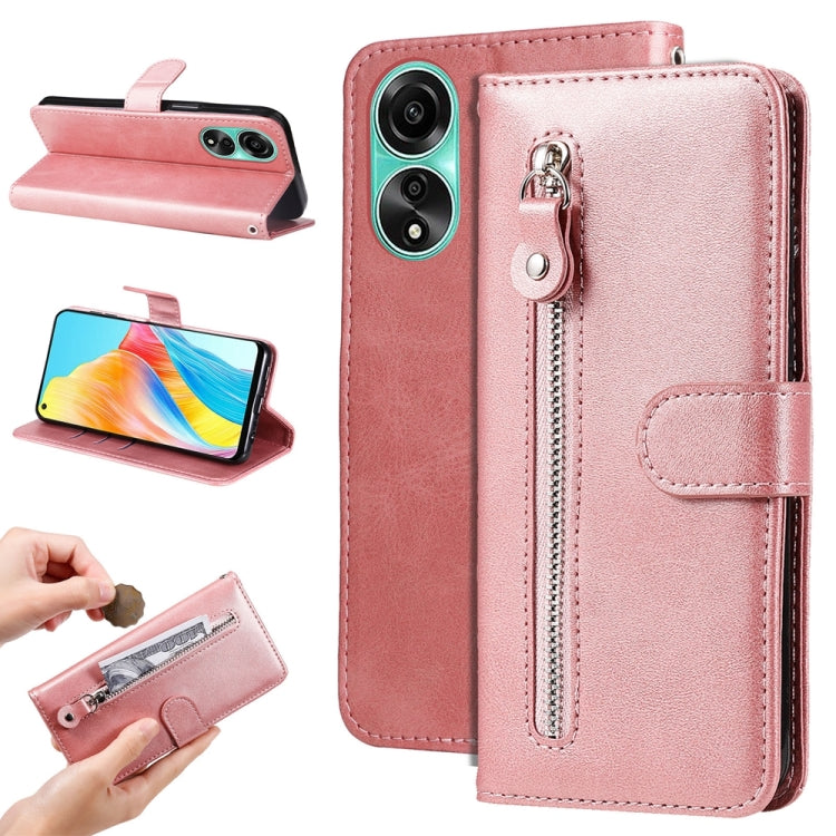 Custodia per telefono in pelle con cerniera in vitello alla moda, For OPPO Reno10 5G / Reno10 Pro 5G Global, For OPPO A78 4G, For OPPO Find X8 Pro, For OPPO A79 5G