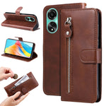 Custodia per telefono in pelle con cerniera in vitello alla moda, For OPPO Reno10 5G / Reno10 Pro 5G Global, For OPPO A78 4G, For OPPO Find X8 Pro, For OPPO A79 5G