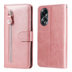 Custodia per telefono in pelle con cerniera in vitello alla moda, For OPPO Reno11 5G Global, For OPPO A59 5G / A2m, For OPPO A38 4G / A18 4G Global, For OPPO A58 4G
