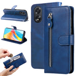 Custodia per telefono in pelle con cerniera in vitello alla moda, For OPPO Reno11 5G Global, For OPPO A59 5G / A2m, For OPPO A38 4G / A18 4G Global, For OPPO A58 4G