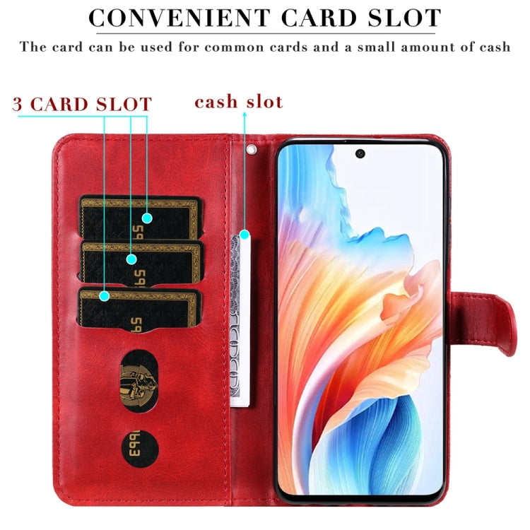 Custodia per telefono in pelle con cerniera in vitello alla moda, For OPPO A79 5G