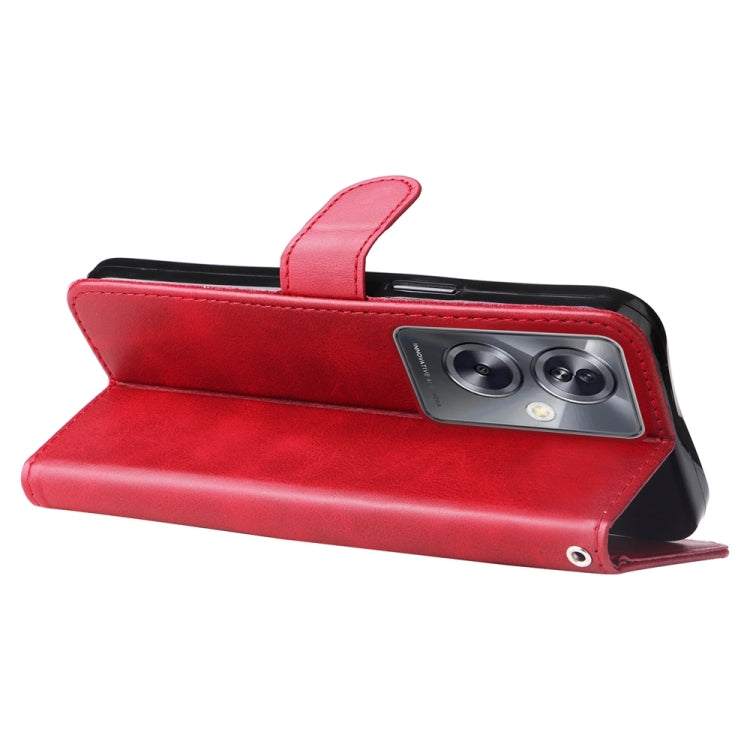 Custodia per telefono in pelle con cerniera in vitello alla moda, For OPPO A79 5G