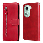 Custodia per telefono in pelle con cerniera in vitello alla moda, For OPPO Reno11 5G Global, For OPPO A59 5G / A2m, For OPPO A38 4G / A18 4G Global, For OPPO A58 4G