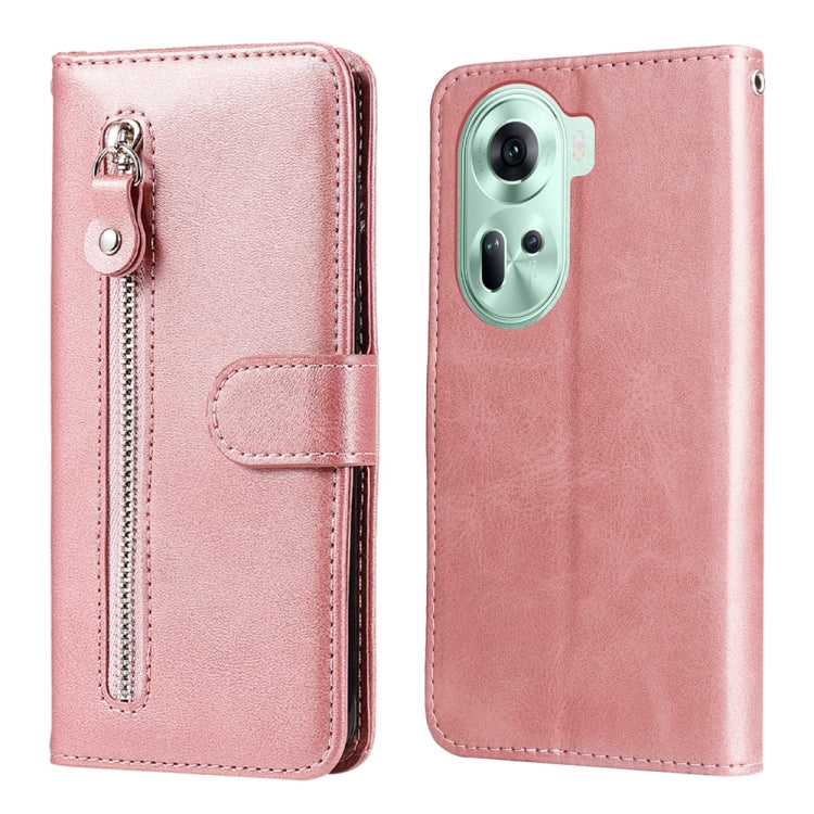 Custodia per telefono in pelle con cerniera in vitello alla moda, For OPPO Reno11 5G Global, For OPPO A59 5G / A2m, For OPPO A38 4G / A18 4G Global, For OPPO A58 4G