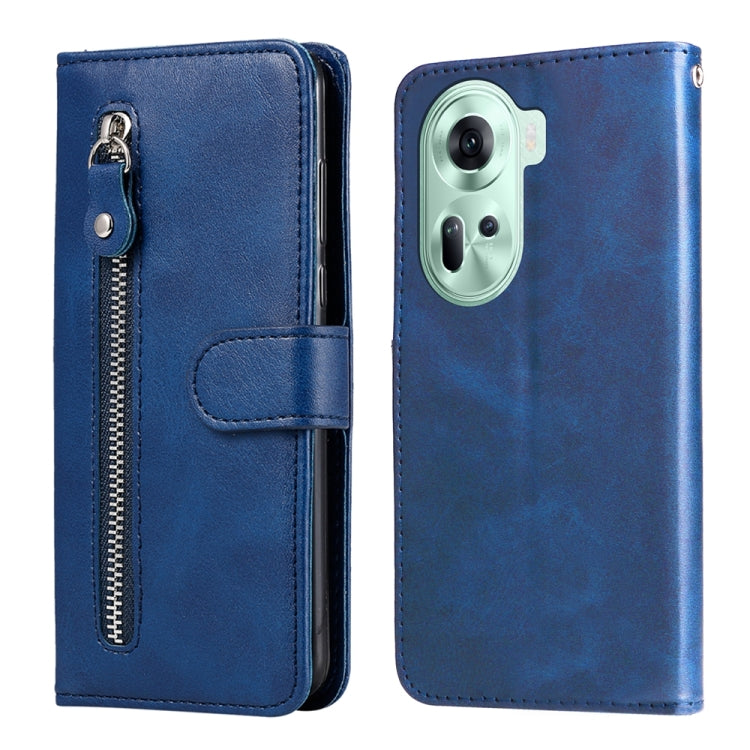 Custodia per telefono in pelle con cerniera in vitello alla moda, For OPPO Reno11 5G Global, For OPPO A59 5G / A2m, For OPPO A38 4G / A18 4G Global, For OPPO A58 4G