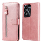 Custodia per telefono in pelle con cerniera in vitello alla moda, For OPPO Reno11 5G Global, For OPPO A59 5G / A2m, For OPPO A38 4G / A18 4G Global, For OPPO A58 4G