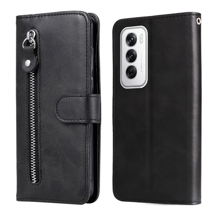 Custodia in pelle con cerniera per OPPO Reno12 F 5G