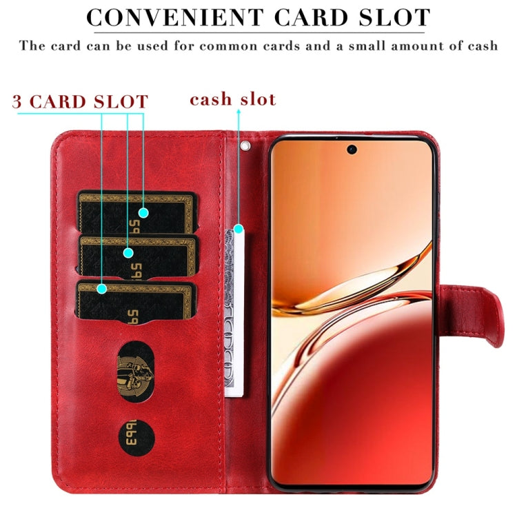 Custodia in pelle con cerniera per OPPO Reno12 F 5G