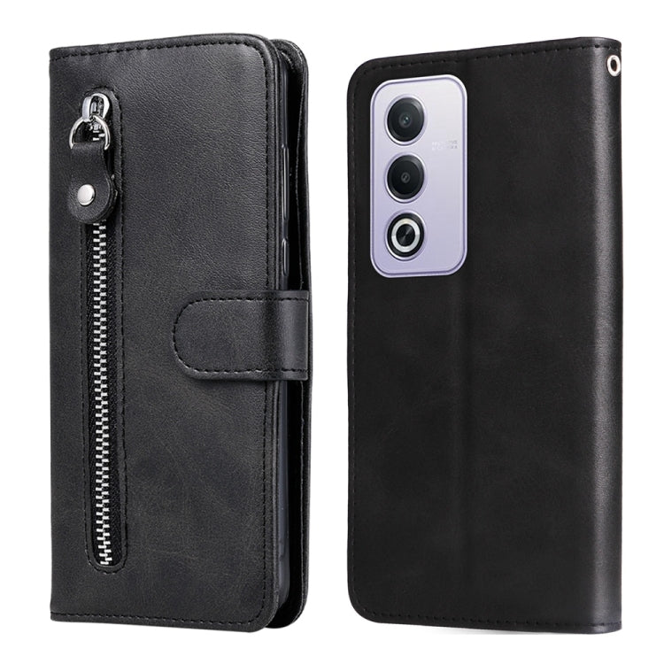 Custodia in pelle con cerniera per OPPO Reno12 F 5G