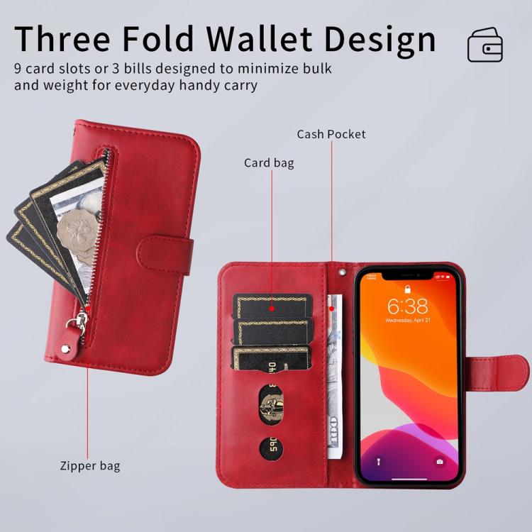 Custodia in pelle con cerniera per OPPO Reno13 F