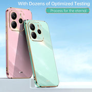 Custodia per telefono in TPU elettrolitico 6D con bordo dritto XINLI, For Redmi Note 14 4G 163.25mm, For Redmi Note 14 5G Global, For Redmi 14 4G