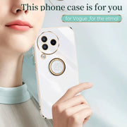 XINLI custodia per telefono in TPU elettrolitico con bordo dritto 6D con supporto per anello, For Xiaomi Civi 3 5G, For Xiaomi Poco C55 4G, For Xiaomi Redmi Note 12 5G Global