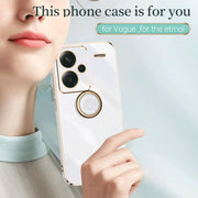 XINLI custodia per telefono in TPU elettrolitico con bordo dritto 6D con supporto per anello, For Xiaomi Redmi Note 13 Pro+, For Xiaomi Redmi Note 13 Pro, For Xiaomi Redmi K60 Ultra / Mi 13T