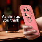 XINLI custodia per telefono in TPU elettrolitico con bordo dritto 6D con supporto per anello, For OPPO Find X6, For OPPO A2 5G, For OPPO Find X6 Pro