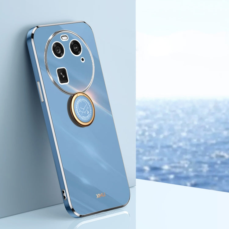 XINLI custodia per telefono in TPU elettrolitico con bordo dritto 6D con supporto per anello, For OPPO Find X6, For OPPO A2 5G, For OPPO Find X6 Pro
