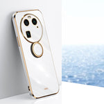 XINLI custodia per telefono in TPU elettrolitico con bordo dritto 6D con supporto per anello, For OPPO Find X6, For OPPO A2 5G, For OPPO Find X6 Pro