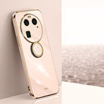 XINLI custodia per telefono in TPU elettrolitico con bordo dritto 6D con supporto per anello, For OPPO Find X6, For OPPO A2 5G, For OPPO Find X6 Pro