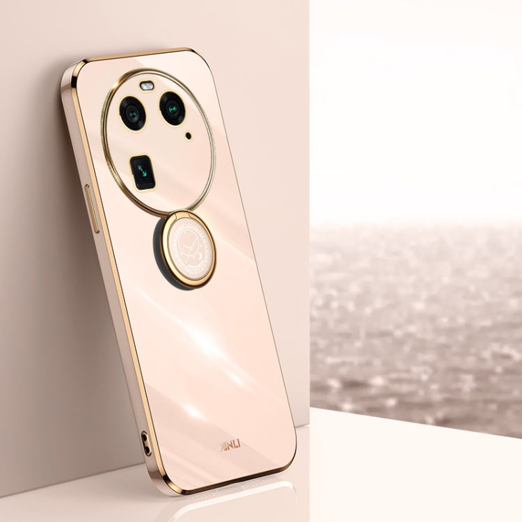 XINLI custodia per telefono in TPU elettrolitico con bordo dritto 6D con supporto per anello, For OPPO Find X6, For OPPO A2 5G, For OPPO Find X6 Pro
