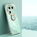 XINLI custodia per telefono in TPU elettrolitico con bordo dritto 6D con supporto per anello, For OPPO Find X6, For OPPO A2 5G, For OPPO Find X6 Pro